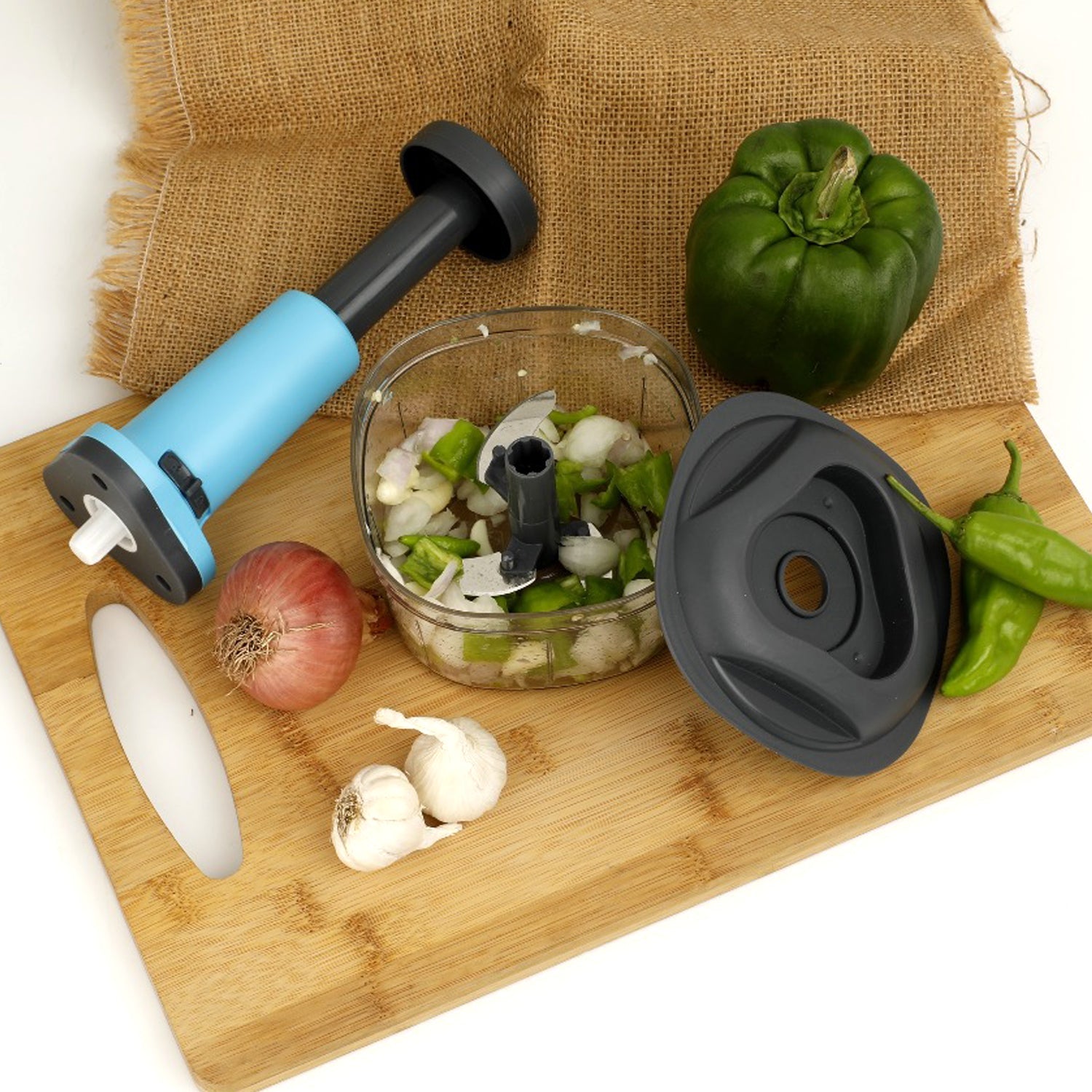 5902 PUSH CHOPPER MANUAL FOOD CHOPPER AND HAND PUSH VEGETABLE CHOPPER, CUTTER, MIXER SET FOR KITCHEN WITH 3 STAINLESS STEEL BLADE. DeoDap 5902 PUSH CHOPPER MANUAL FOOD CHOPPER AND HAND PUSH VEGETABLE CHOPPER, CUTTER, MIXER SET FOR KITCHEN WITH 3 STAINLESS STEEL BLADE. DeoDap
